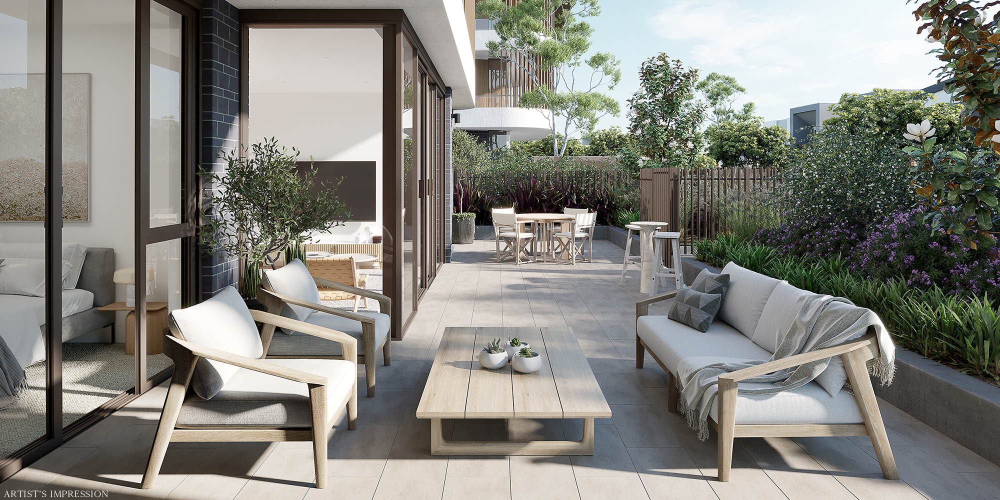 CGI of Ancora courtyard