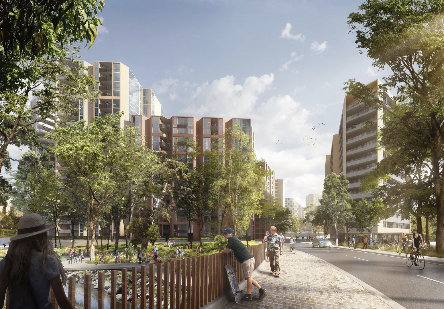 CGI of surrounding area Mac Residences at Macquarie Park