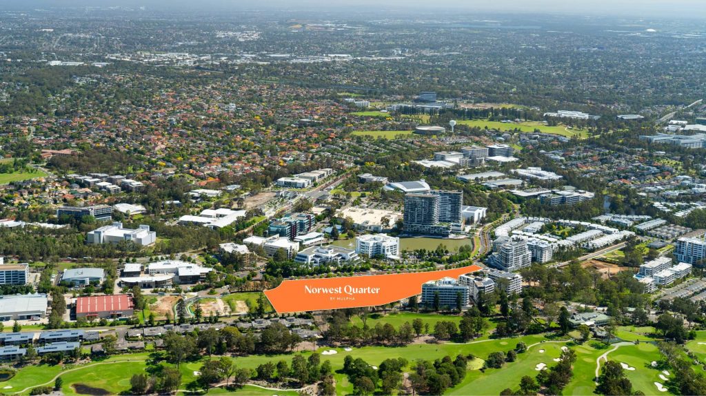 Aerial map of norwest quarter location