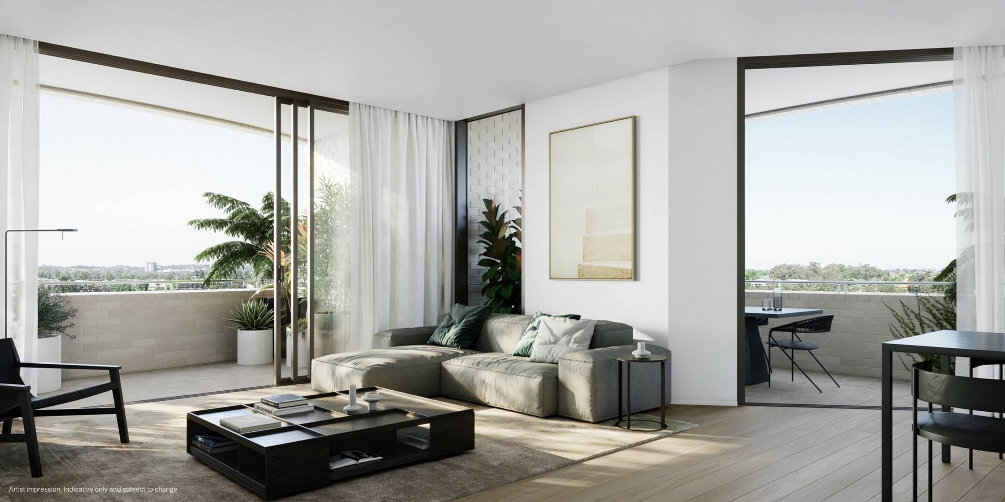 CGI Lacebark living area at Norwest Quarter