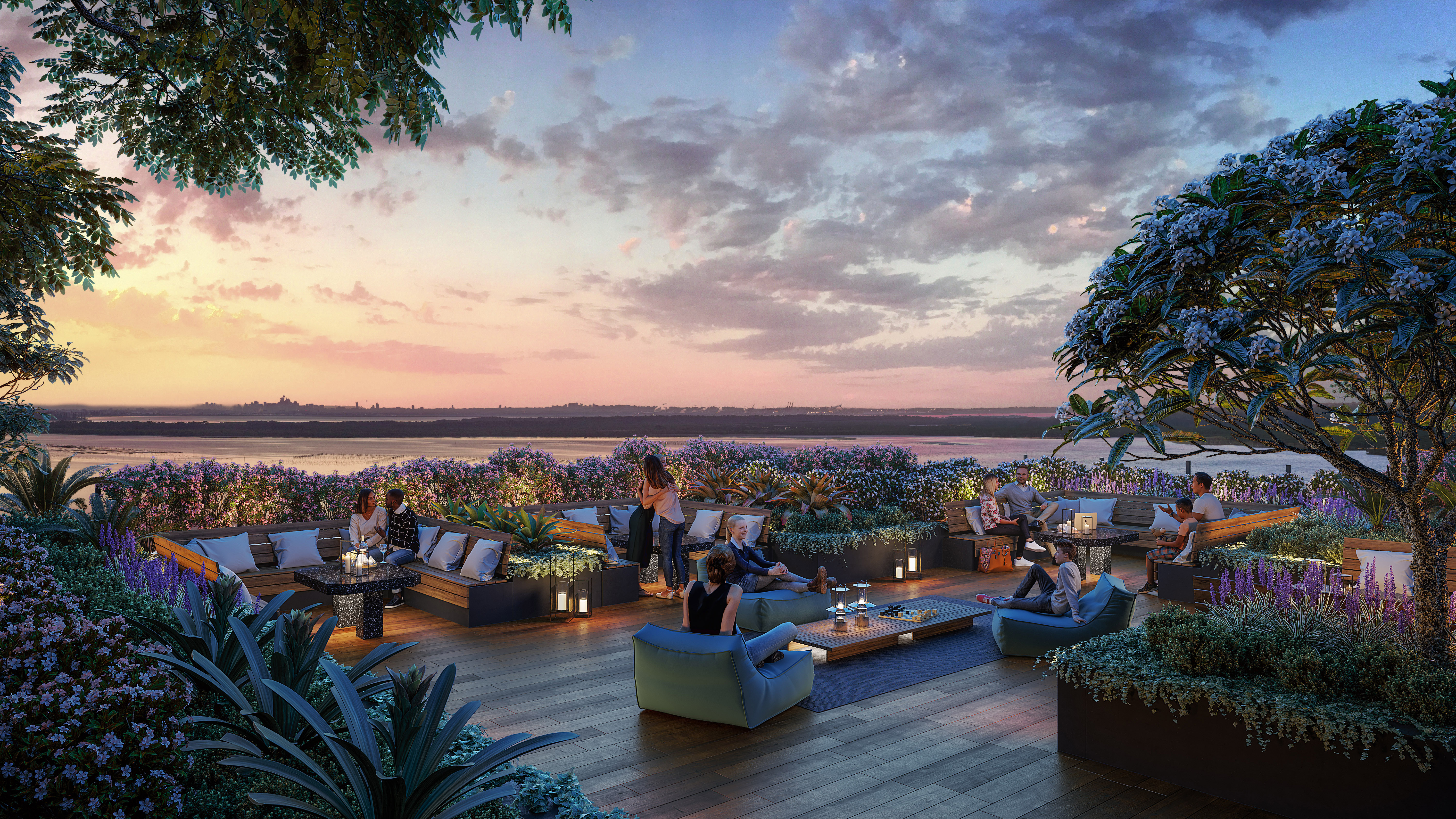CGI of residential unit communal rooftop at Woolooware Bay Town Centre S4