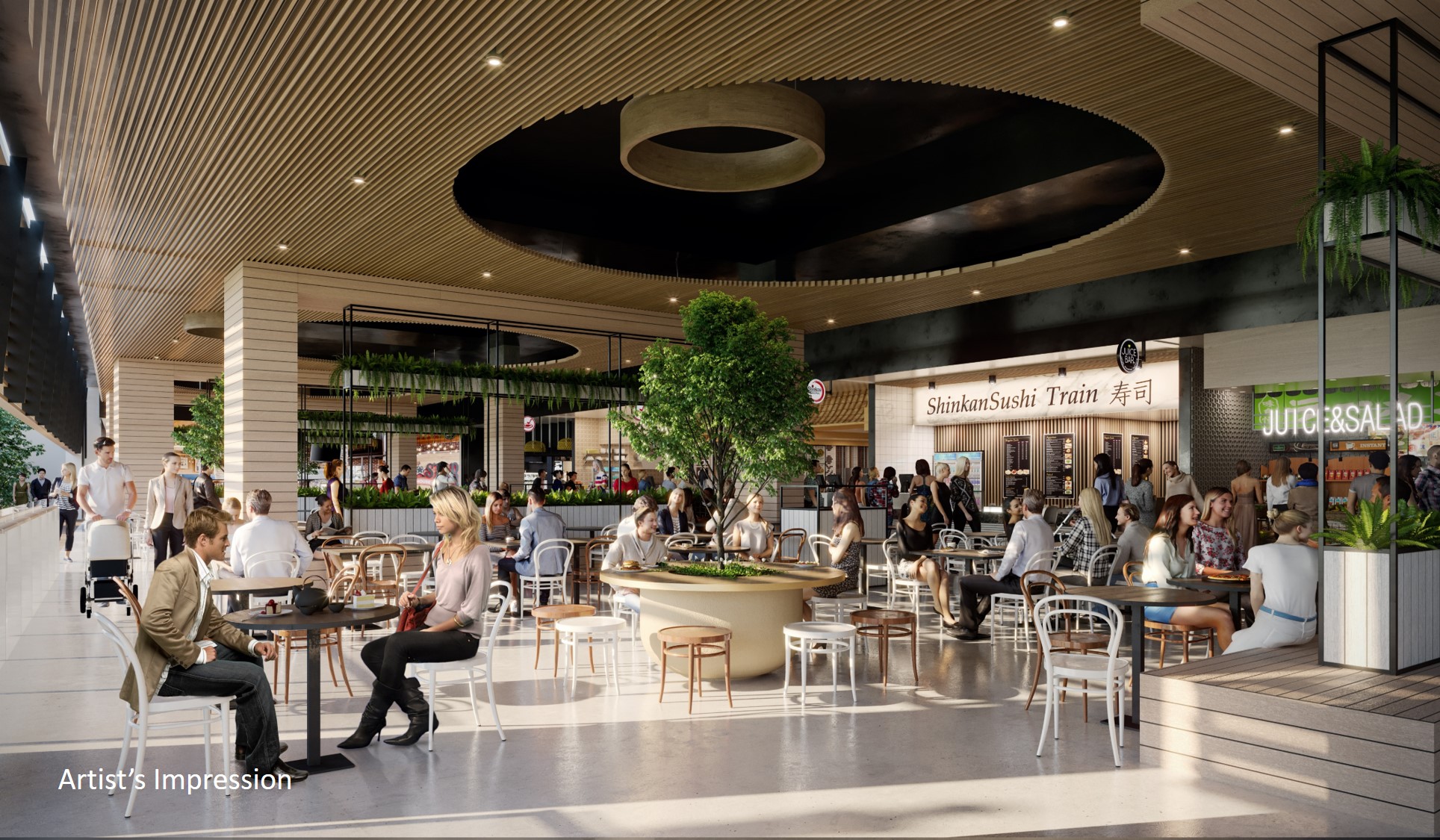 CGI of Food Court, Bay Central shopping centre