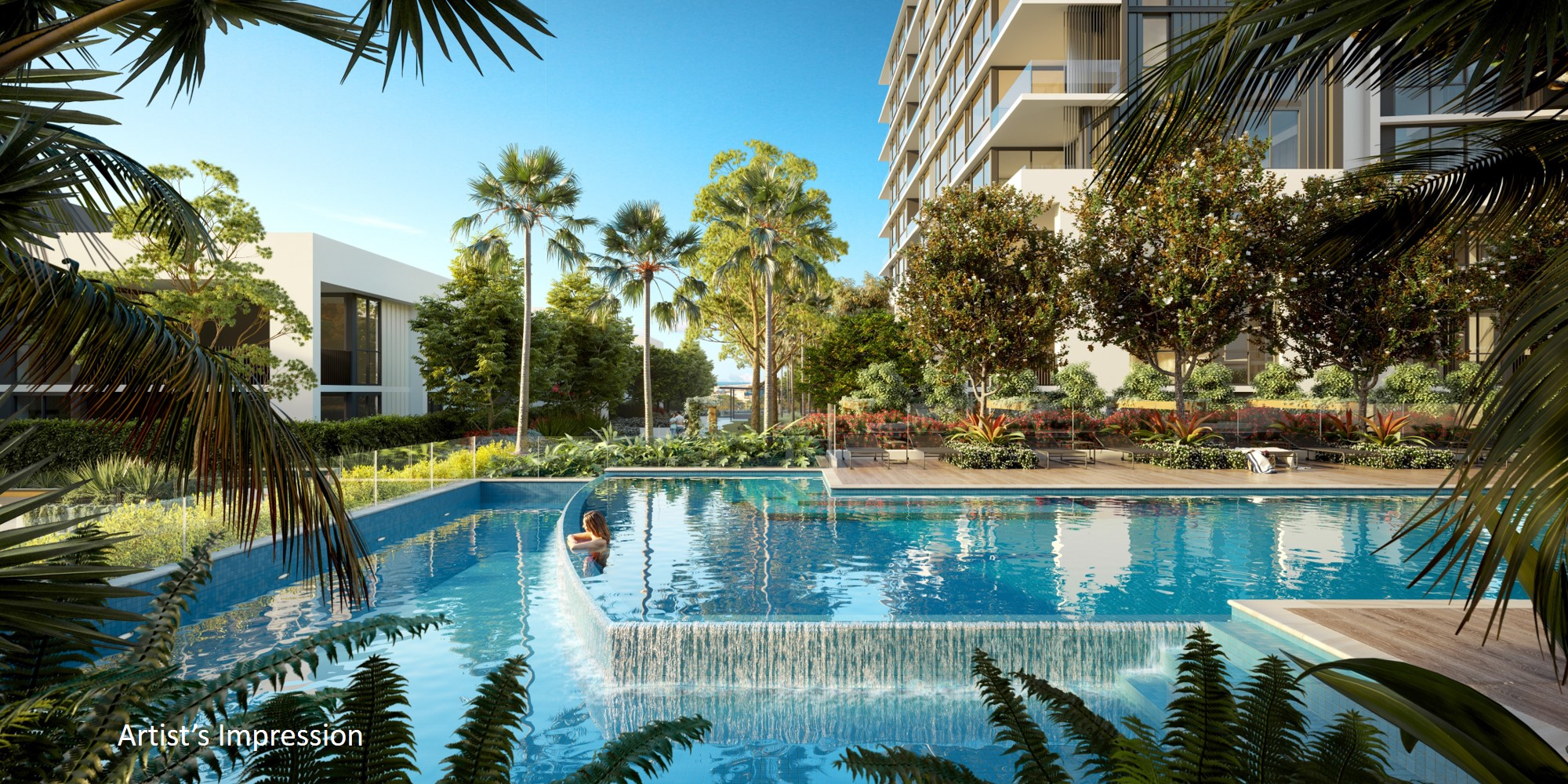 CGI of Pool at Woolooware Bay Town Centre Stage 4