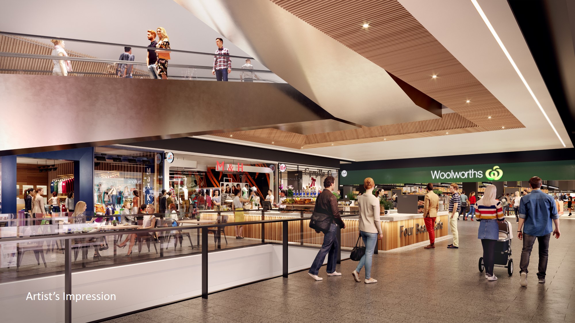 CGI of Bay Central Shopping Centre, internal view