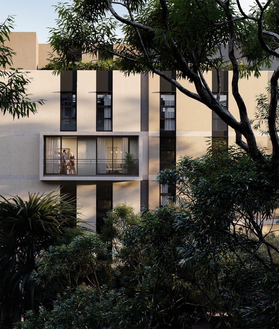 CGI facade Melrose Park Village