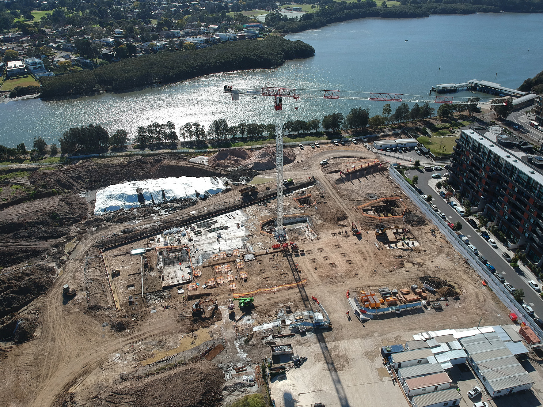 drone view of Sanctuary Stage 2 construction