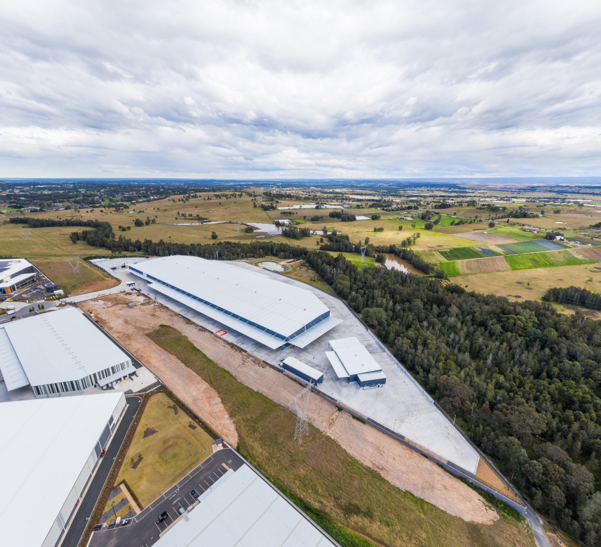 aerial view Direct Freight industrial facility