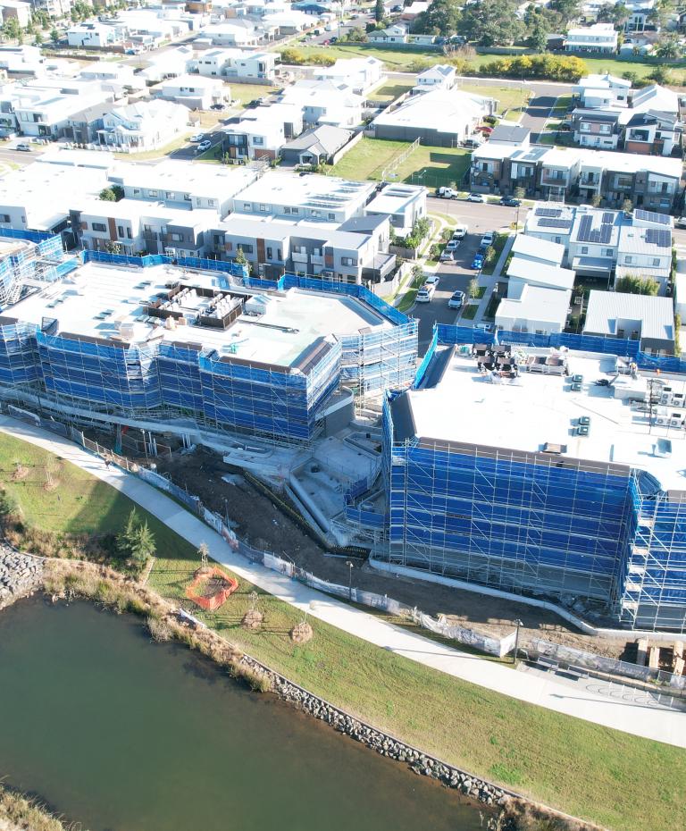 aerial view of Ancora under construction at Shell Cove 