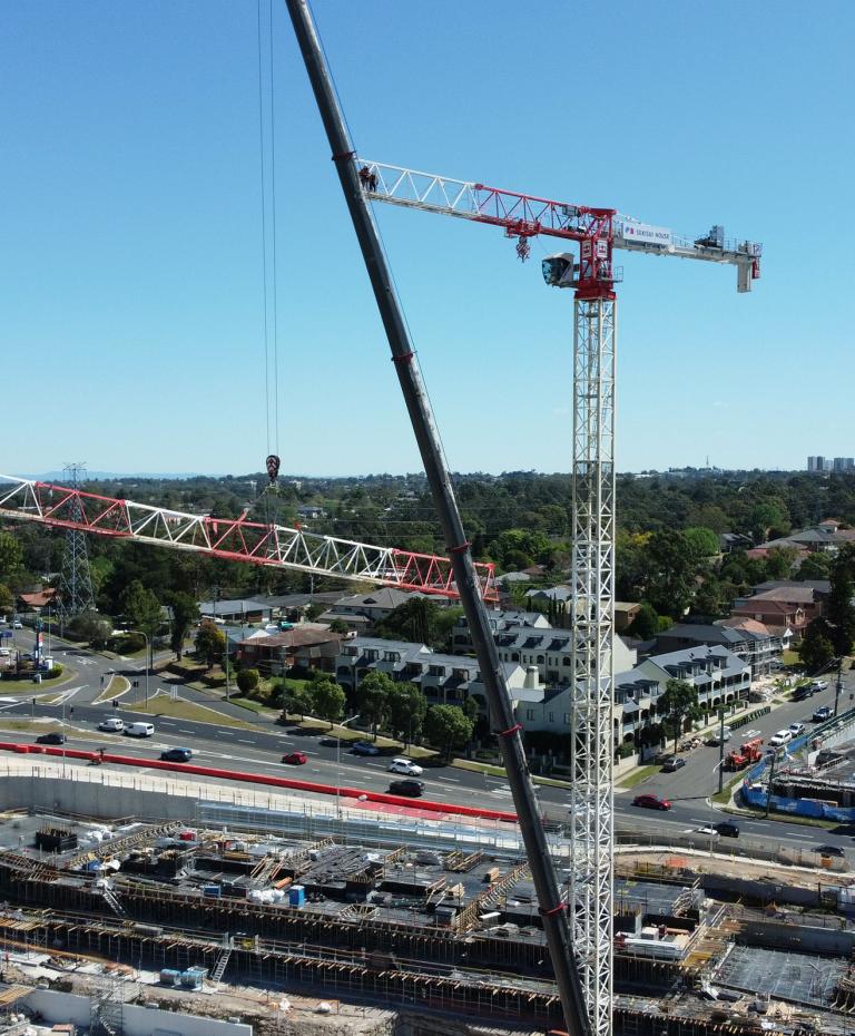Crane install at Melrose Park Village