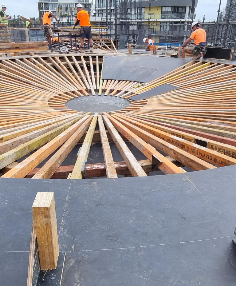 Bespoke formwork at Lacebark, Norwest Quarter