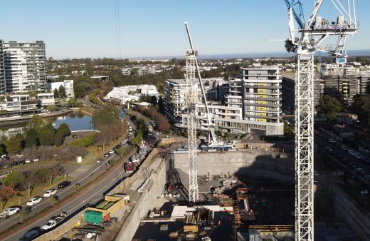 Norwest Quarter second crane install